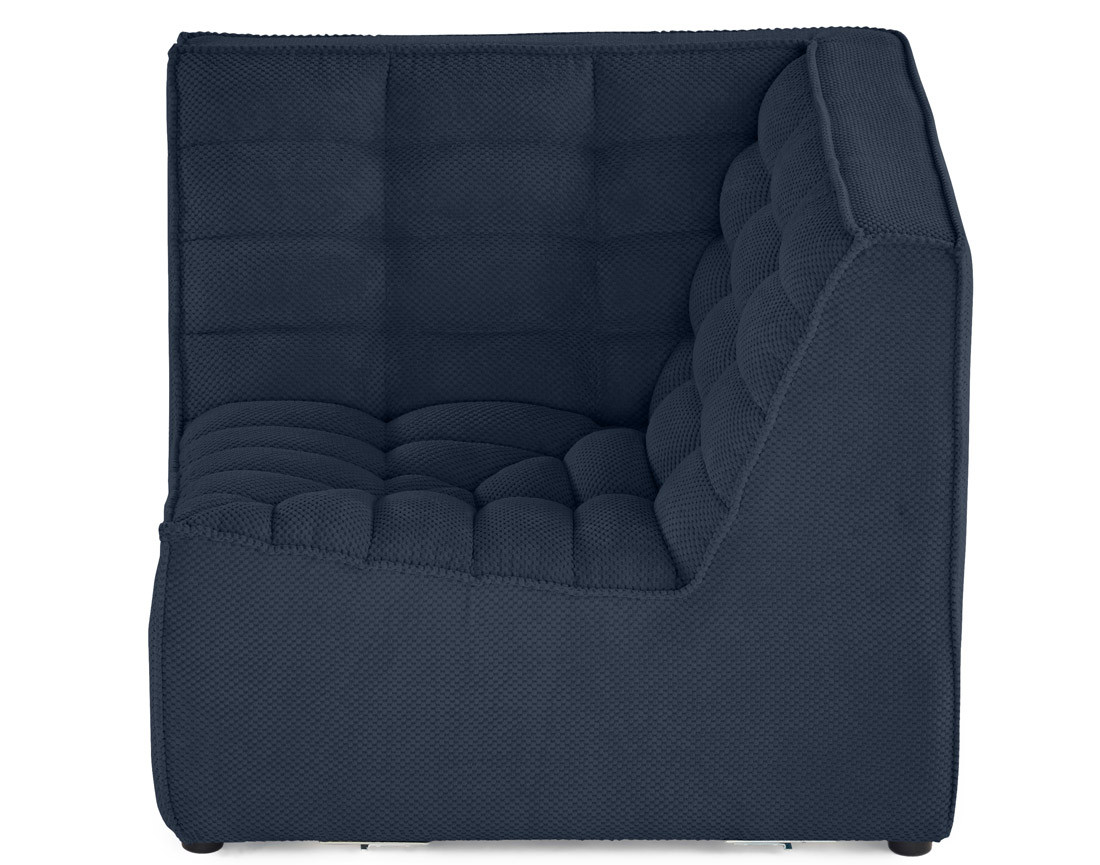 Module d'angle en velours texturé Ellie