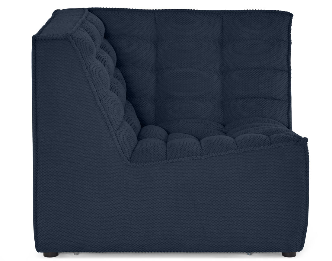 Module d'angle en velours texturé Ellie