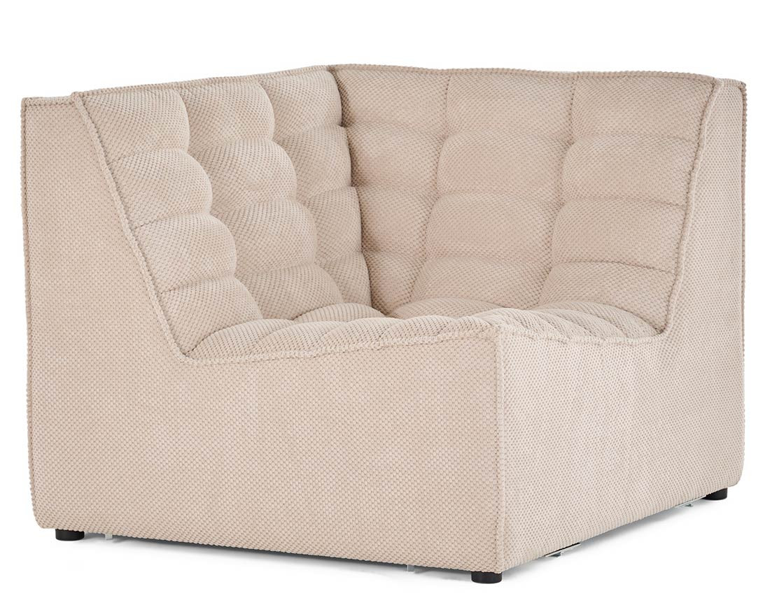 Module d'angle en velours texturé Ellie