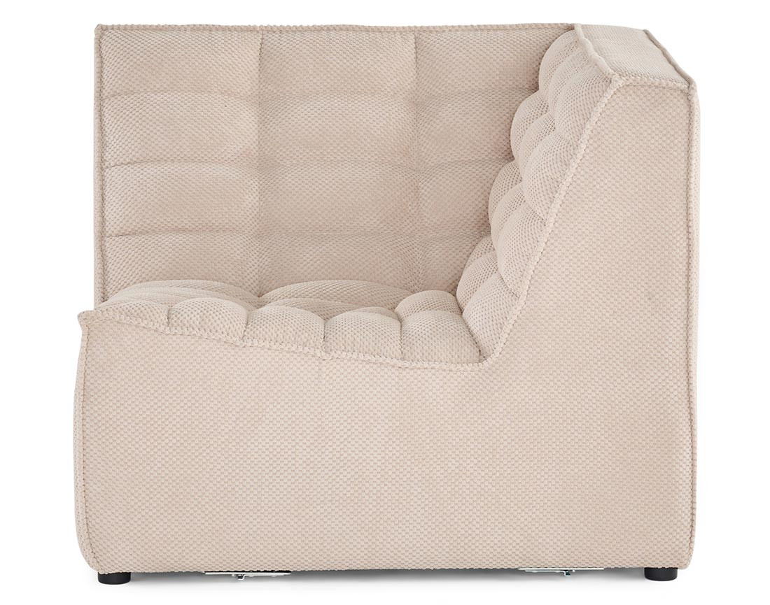 Module d'angle en velours texturé Ellie