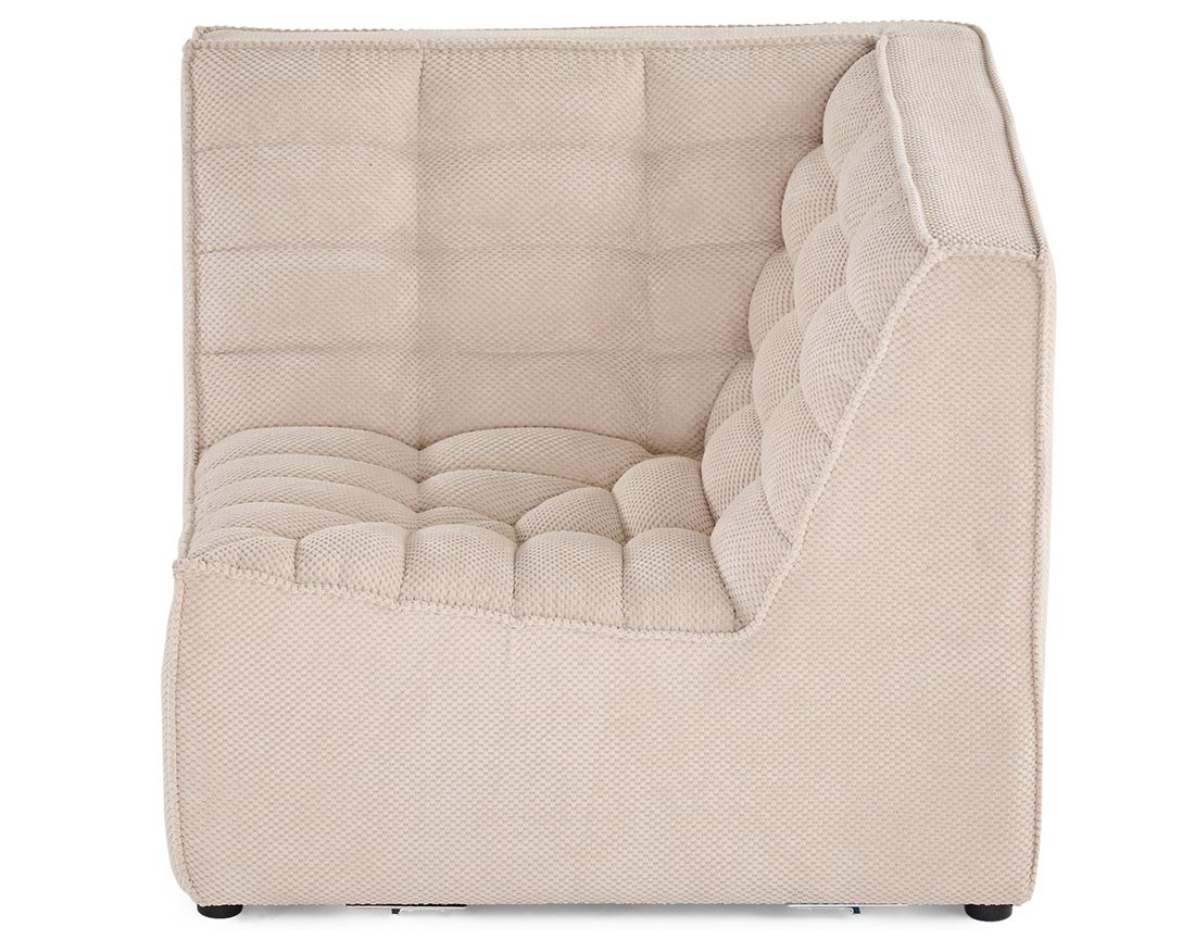 Module d'angle en velours texturé Ellie