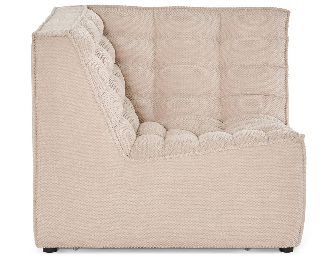 Module d'angle en velours texturé Ellie