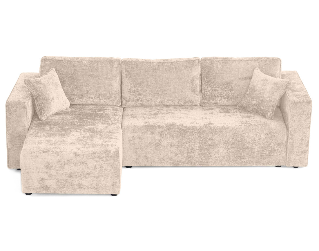 Canapé d'angle réversible 4 places convertible avec coffre en velours à relief texturé Topaze Canapé d'angle réversible 4 places convertible avec coffre en velours à relief texturé Topaze