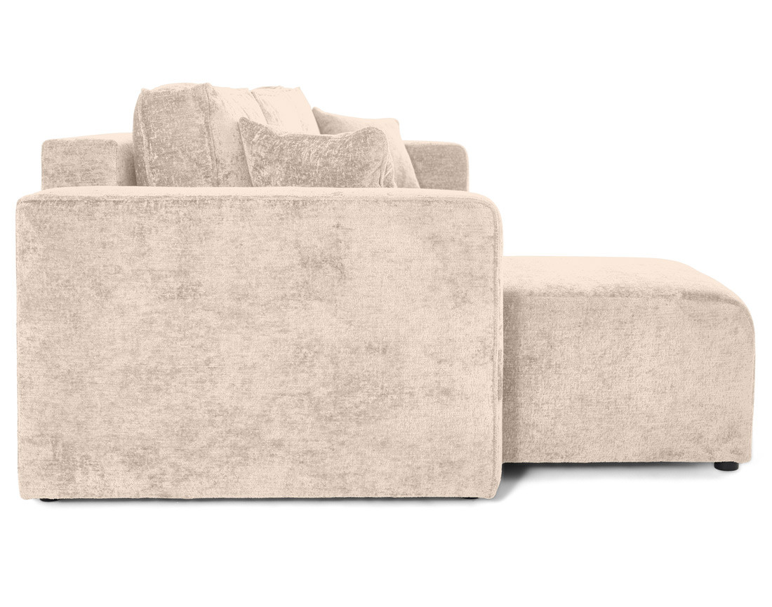 Canapé d'angle réversible 4 places convertible avec coffre en velours à relief texturé Topaze Canapé d'angle réversible 4 places convertible avec coffre en velours à relief texturé Topaze