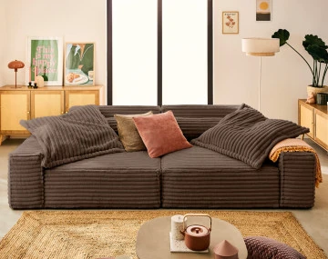 Canapé droit 3 places double méridienne Richie - Best Mobilier
