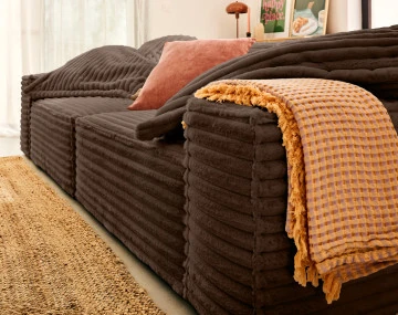 Canapé droit 3 places double méridienne Richie - Best Mobilier