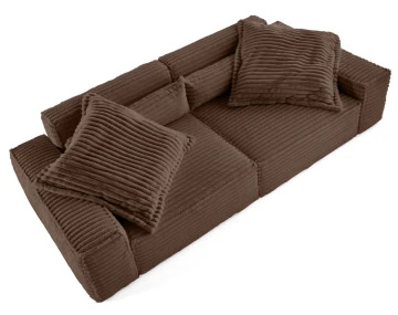 Canapé droit 3 places double méridienne Richie - Best Mobilier