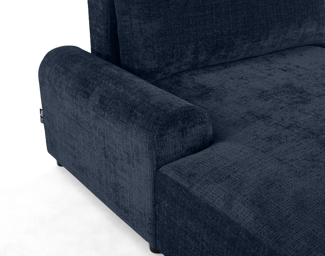 Canapé d'angle gauche 4 places convertible avec coffre en velours texturé Nelly