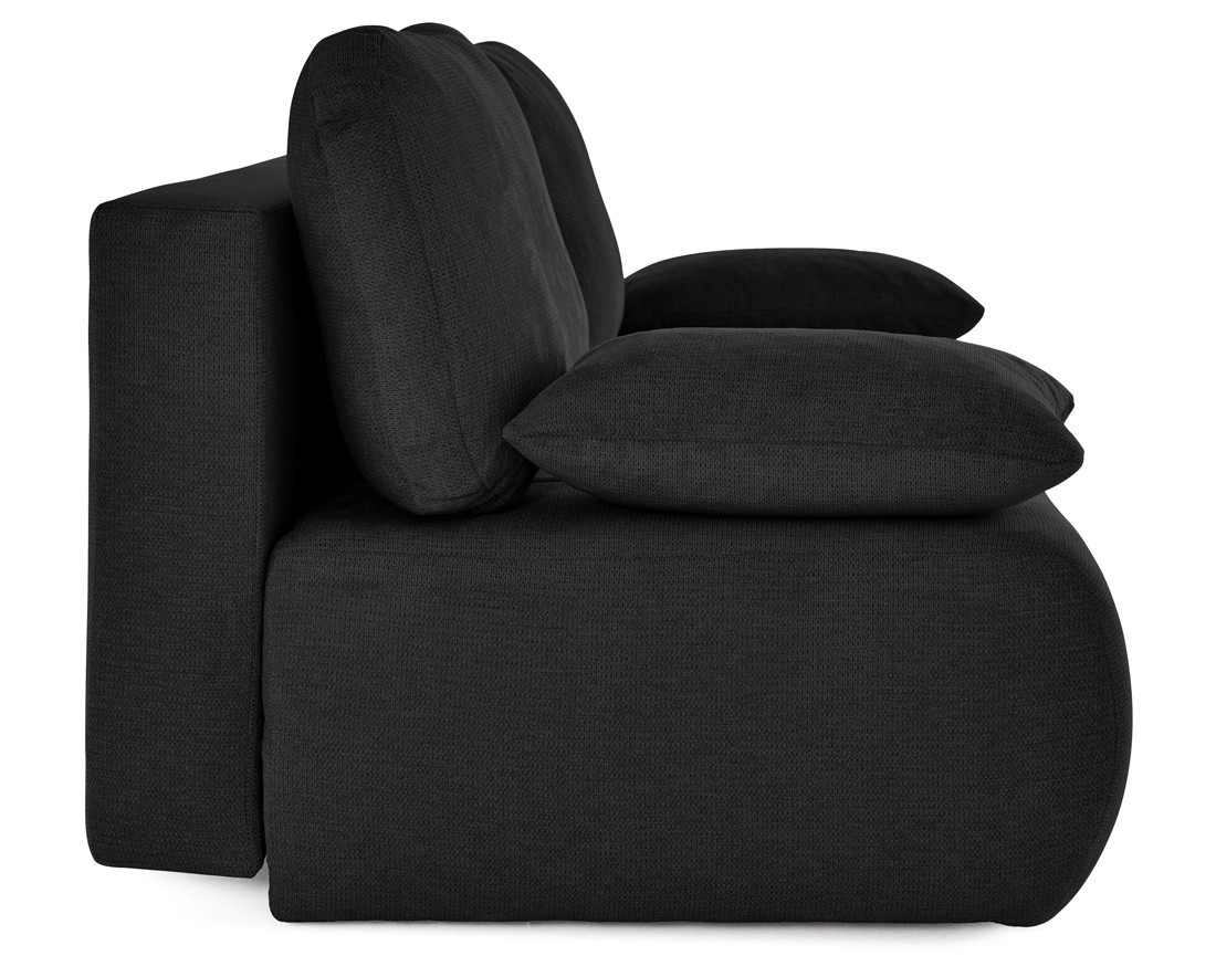 Canapé droit 3 places convertible avec coffre en tissu texturé Harper Canapé droit 3 places convertible avec coffre en tissu texturé Harper