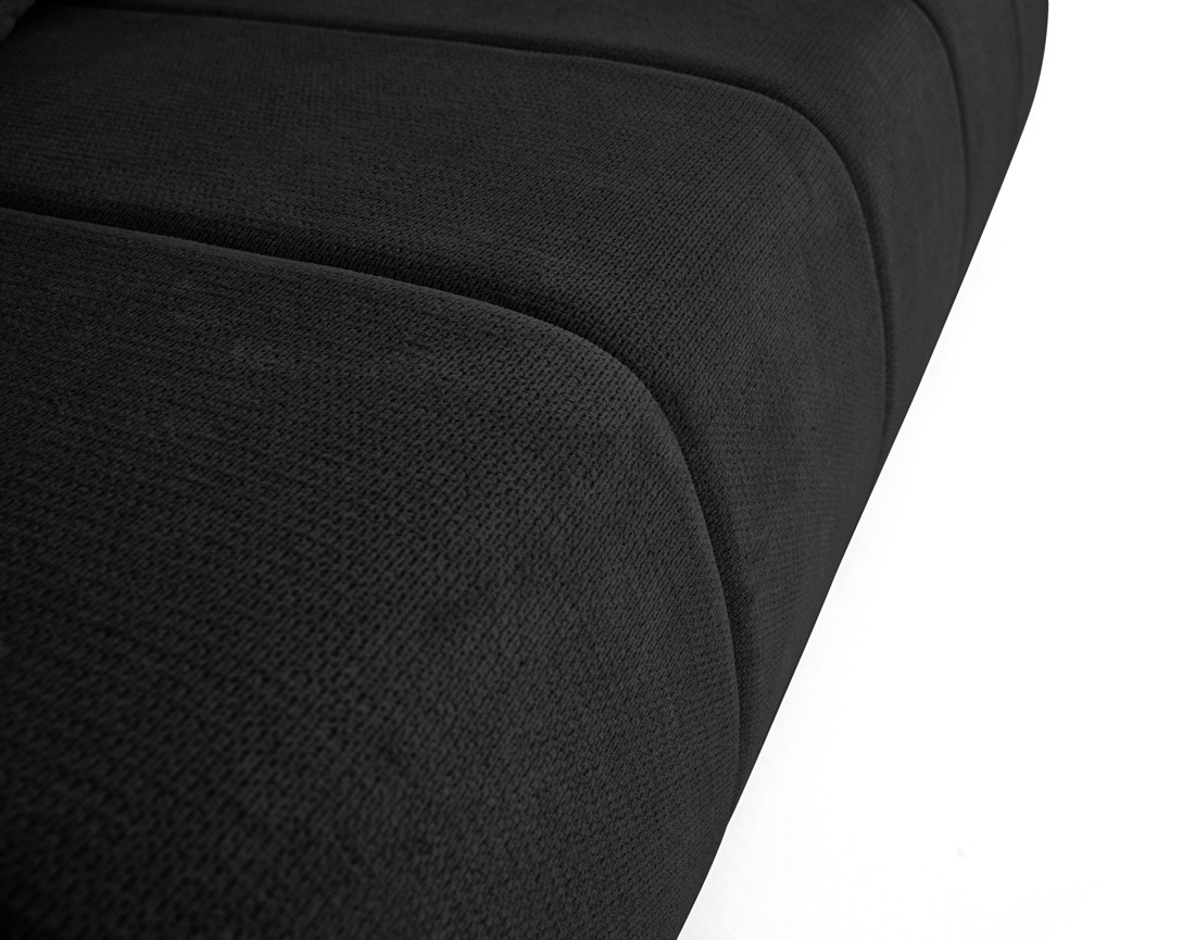 Canapé droit 3 places convertible avec coffre en tissu texturé Harper Canapé droit 3 places convertible avec coffre en tissu texturé Harper