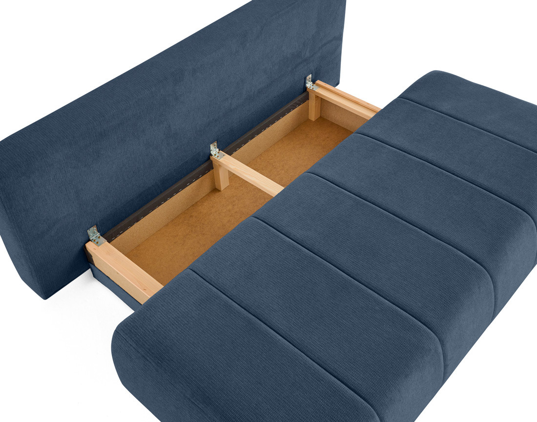 Canapé droit 3 places convertible avec coffre en tissu texturé Harper