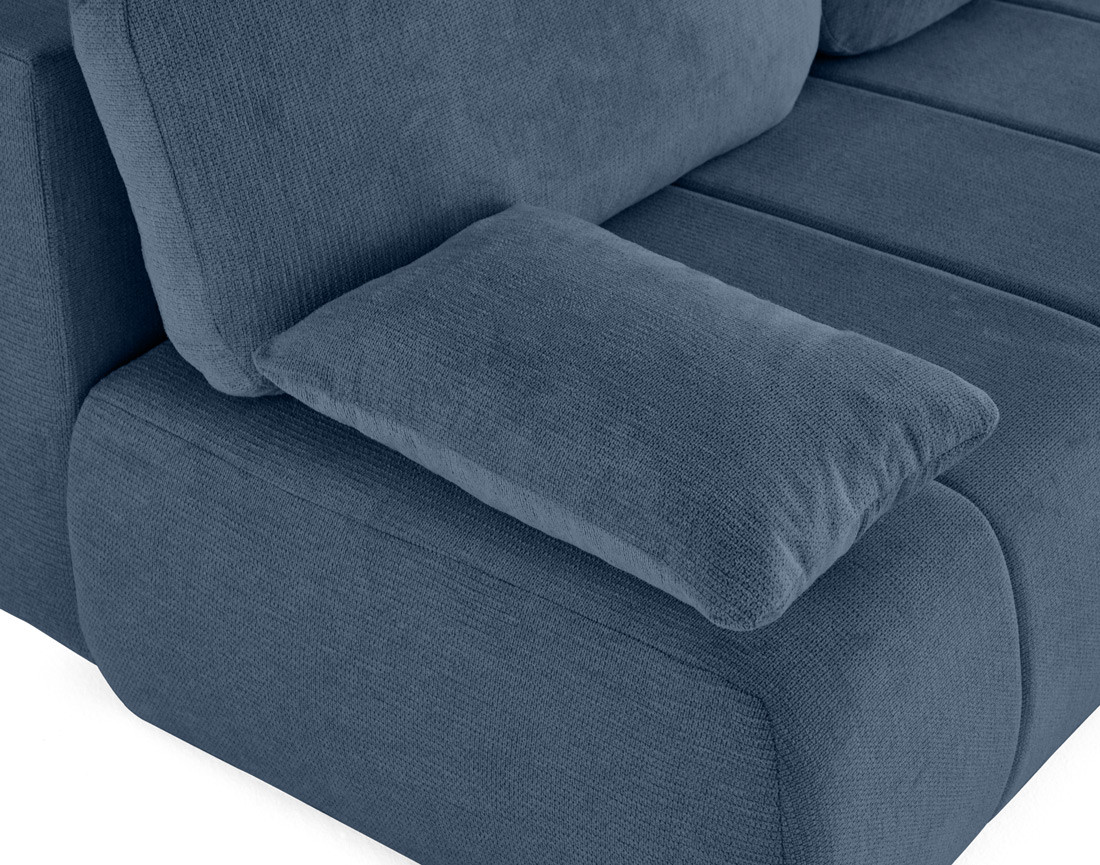 Canapé droit 3 places convertible avec coffre en tissu texturé Harper