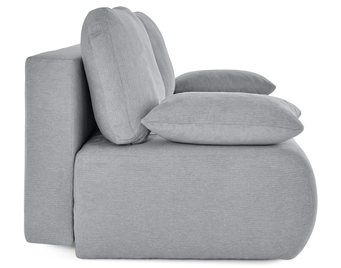 Canapé droit 3 places convertible avec coffre en tissu texturé Harper Canapé droit 3 places convertible avec coffre en tissu texturé Harper