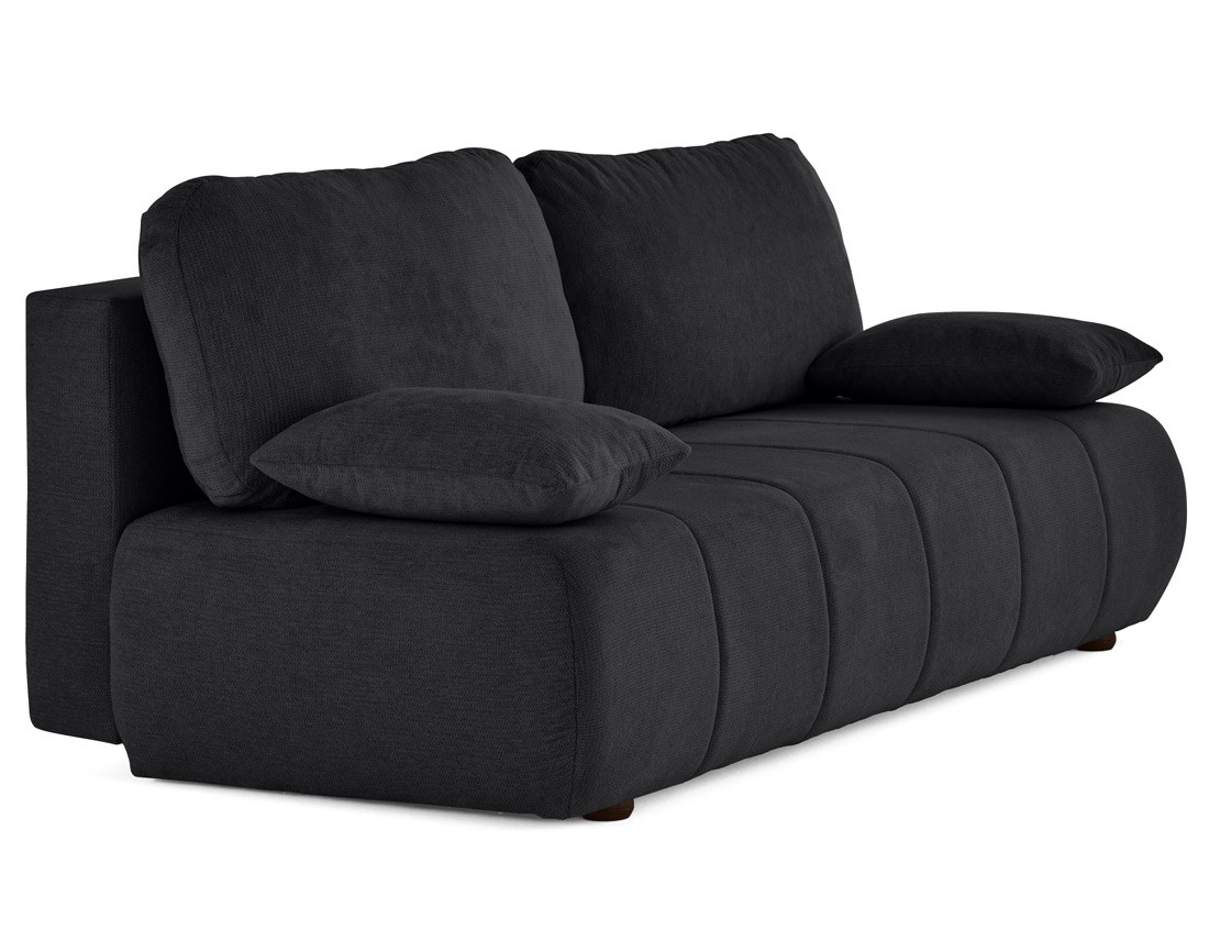 Canapé droit 3 places convertible avec coffre en tissu texturé Harper Canapé droit 3 places convertible avec coffre en tissu texturé Harper