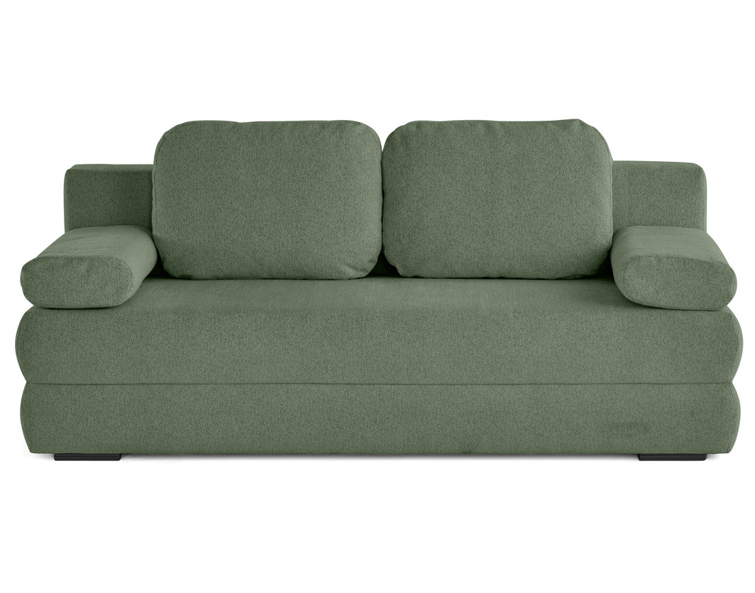 Canapé droit 3 places convertible avec coffre en tissu texturé Nora