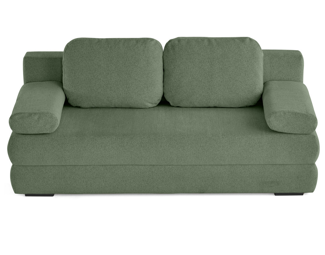 Canapé droit 3 places convertible avec coffre en tissu texturé Nora