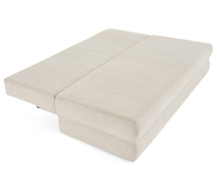 Canapé droit 3 places convertible avec coffre en tissu texturé Nora