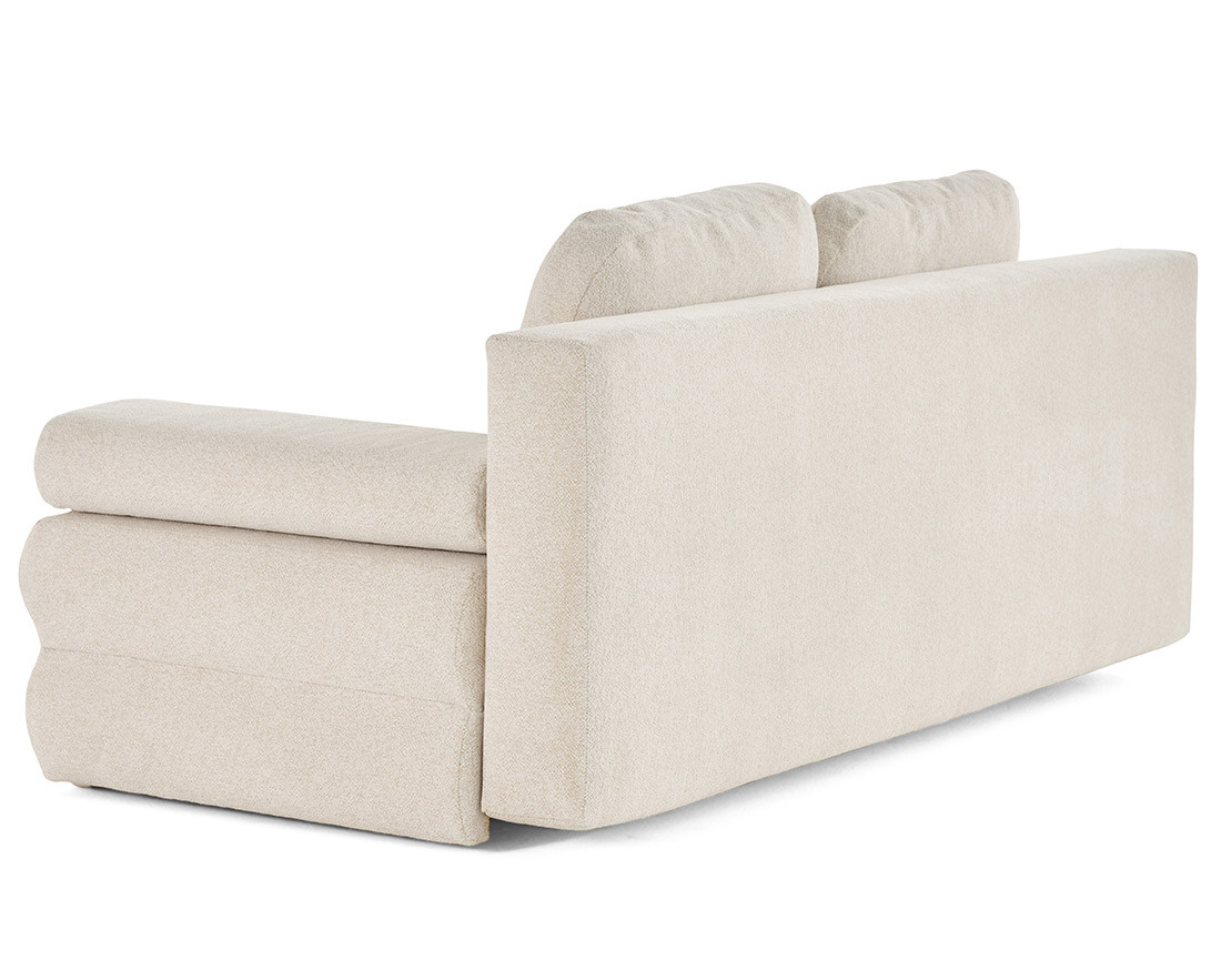 Canapé droit 3 places convertible avec coffre en tissu texturé Nora Canapé droit 3 places convertible avec coffre en tissu texturé Nora