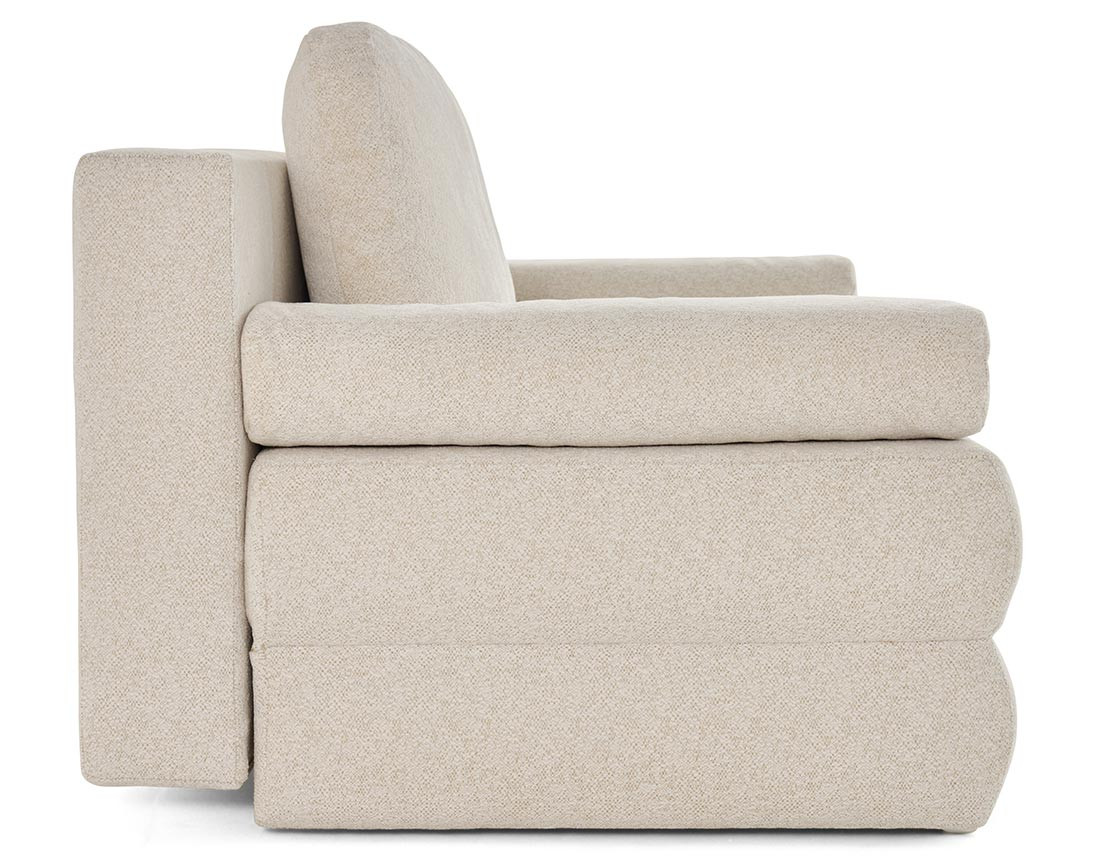 Canapé droit 3 places convertible avec coffre en tissu texturé Nora Canapé droit 3 places convertible avec coffre en tissu texturé Nora