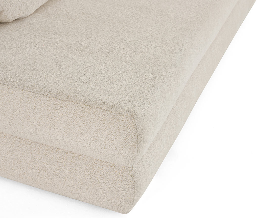 Canapé droit 3 places convertible avec coffre en tissu texturé Nora Canapé droit 3 places convertible avec coffre en tissu texturé Nora