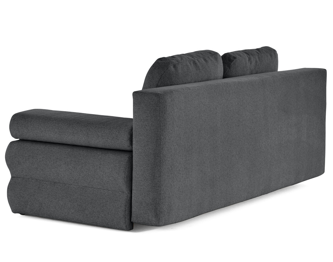 Canapé droit 3 places convertible avec coffre en tissu texturé Nora Canapé droit 3 places convertible avec coffre en tissu texturé Nora
