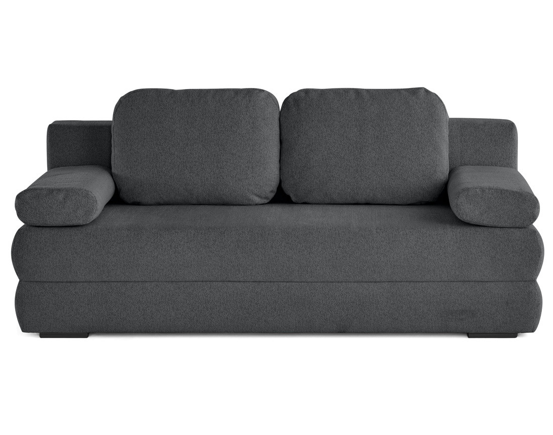 Canapé droit 3 places convertible avec coffre en tissu texturé Nora Canapé droit 3 places convertible avec coffre en tissu texturé Nora