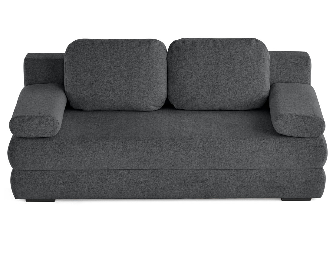 Canapé droit 3 places convertible avec coffre en tissu texturé Nora Canapé droit 3 places convertible avec coffre en tissu texturé Nora