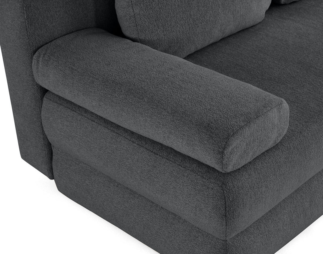 Canapé droit 3 places convertible avec coffre en tissu texturé Nora Canapé droit 3 places convertible avec coffre en tissu texturé Nora