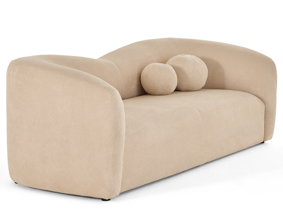 Canapé droit 3 places en velours texturé Charles Canapé droit 3 places en velours texturé Charles