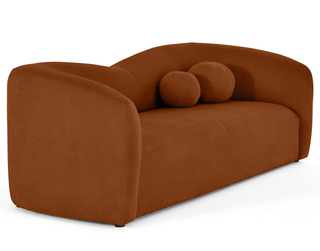 Canapé droit 3 places en velours texturé Charles