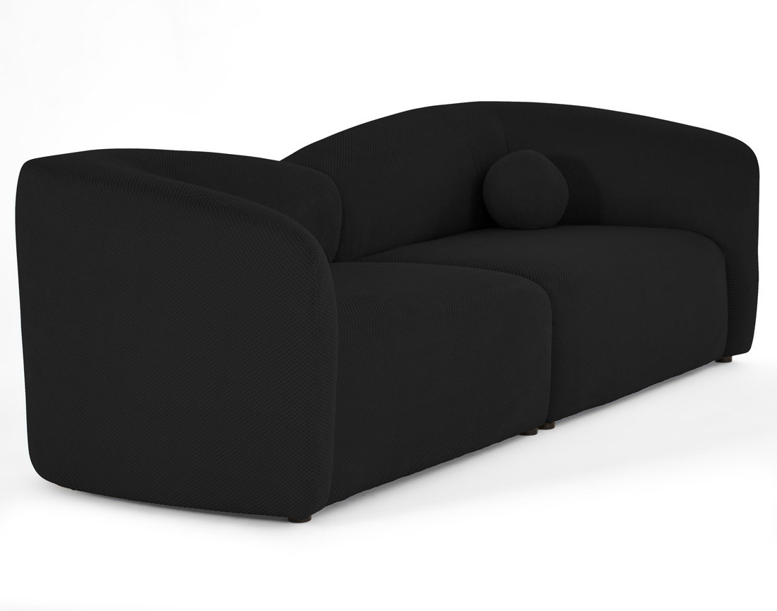 Canapé droit 4 places en velours texturé Charles Canapé droit 4 places en velours texturé Charles