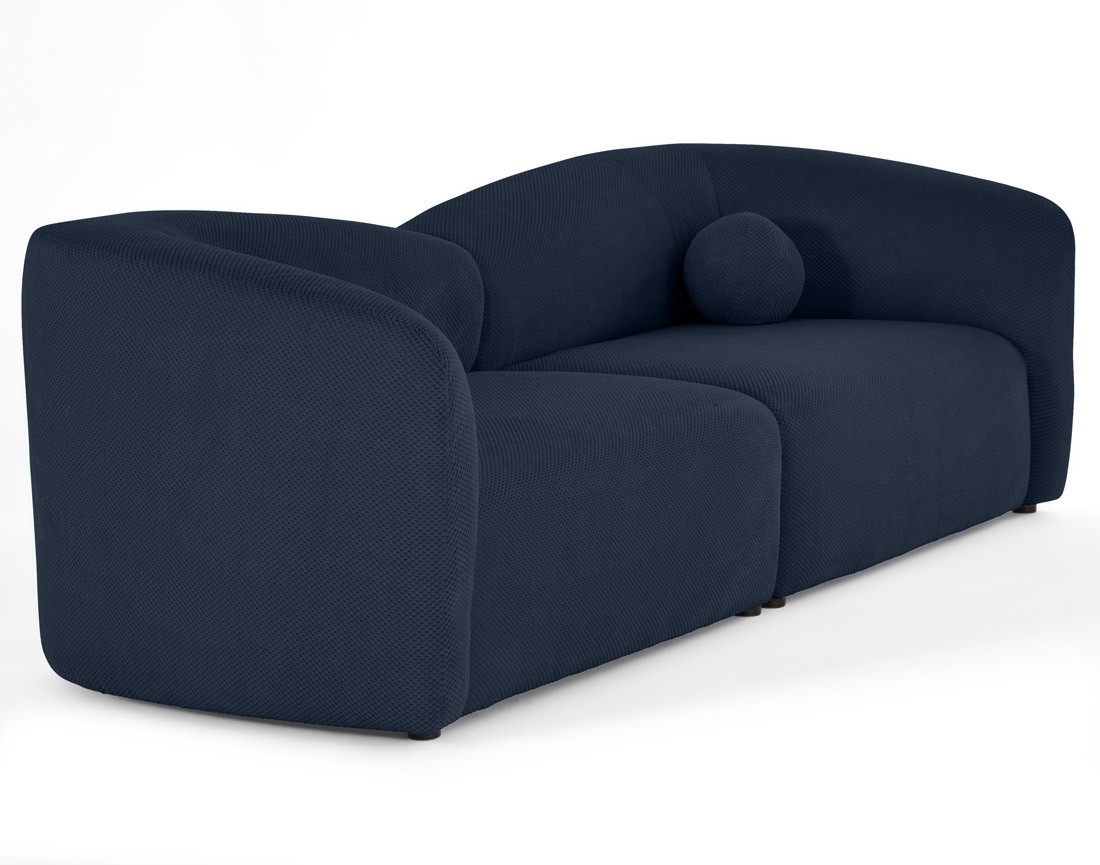 Canapé droit 4 places en velours texturé Charles