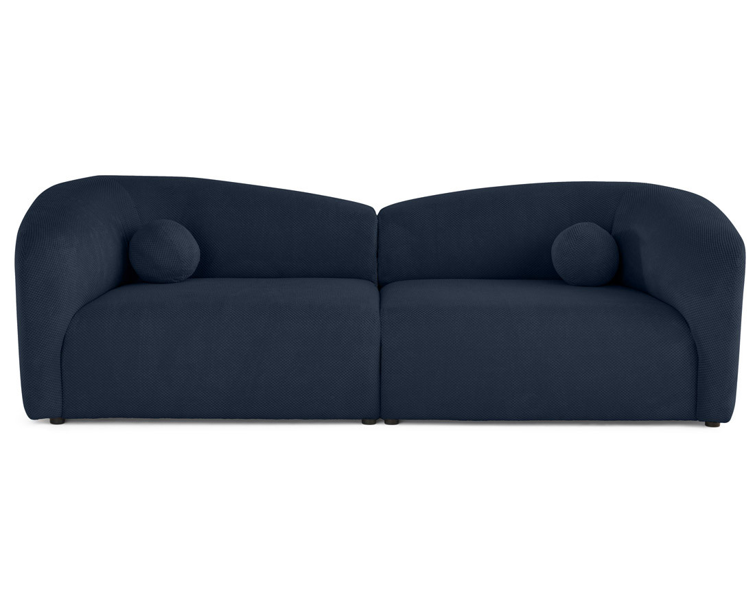 Canapé droit 4 places en velours texturé Charles