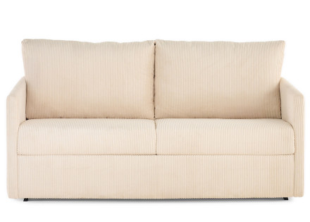 Canapé 3 places convertible couchage quotidien matelas 12 cm en velours côtelé Ottawa