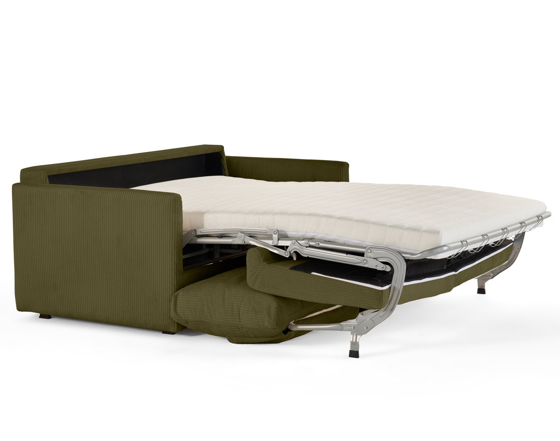 Canapé lit 3 places convertible express quotidien en velours côtelé | Best Mobilier