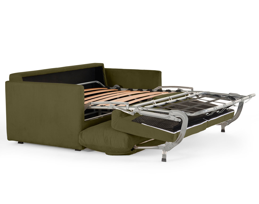 Canapé lit 3 places convertible express quotidien en velours côtelé | Best Mobilier