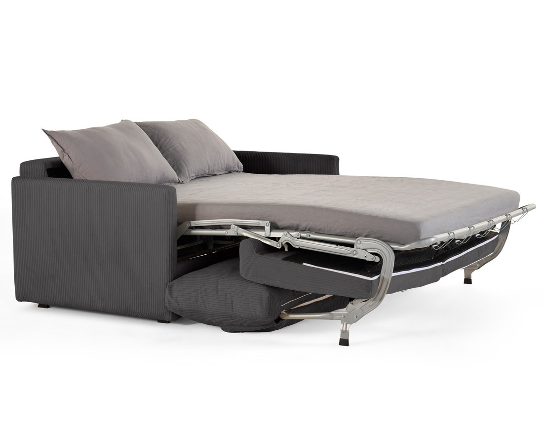 Canapé lit 3 places convertible express quotidien en velours côtelé | Best Mobilier