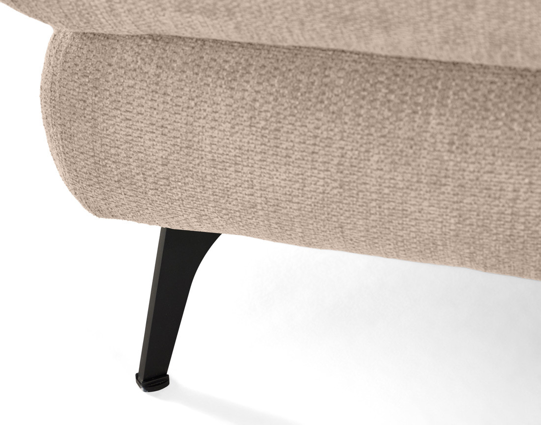 Canapé d'angle droit 4 places convertible avec coffre en tissu texturé Ninon Canapé d'angle droit 4 places convertible avec coffre en tissu texturé Ninon