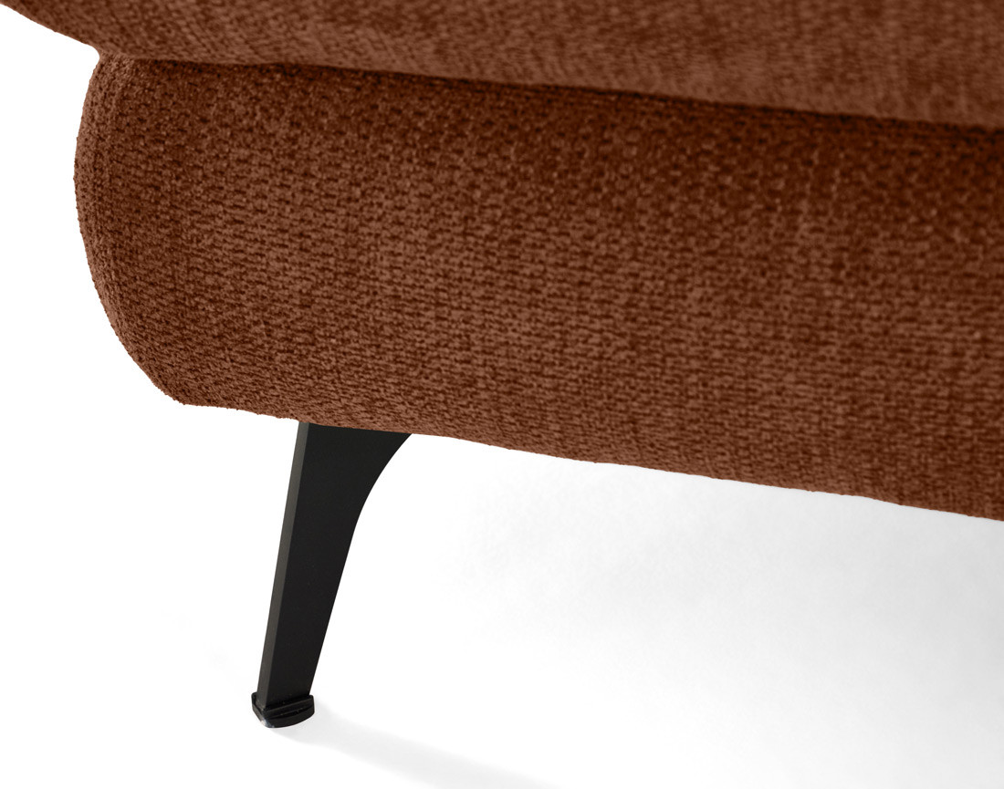 Canapé d'angle droit 4 places convertible avec coffre en tissu texturé Ninon