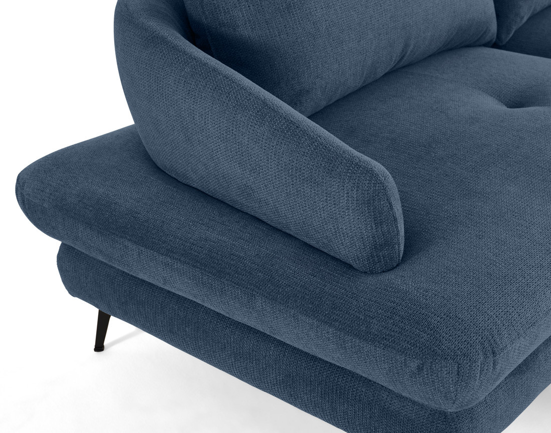 Canapé d'angle droit 4 places convertible avec coffre en tissu texturé Ninon