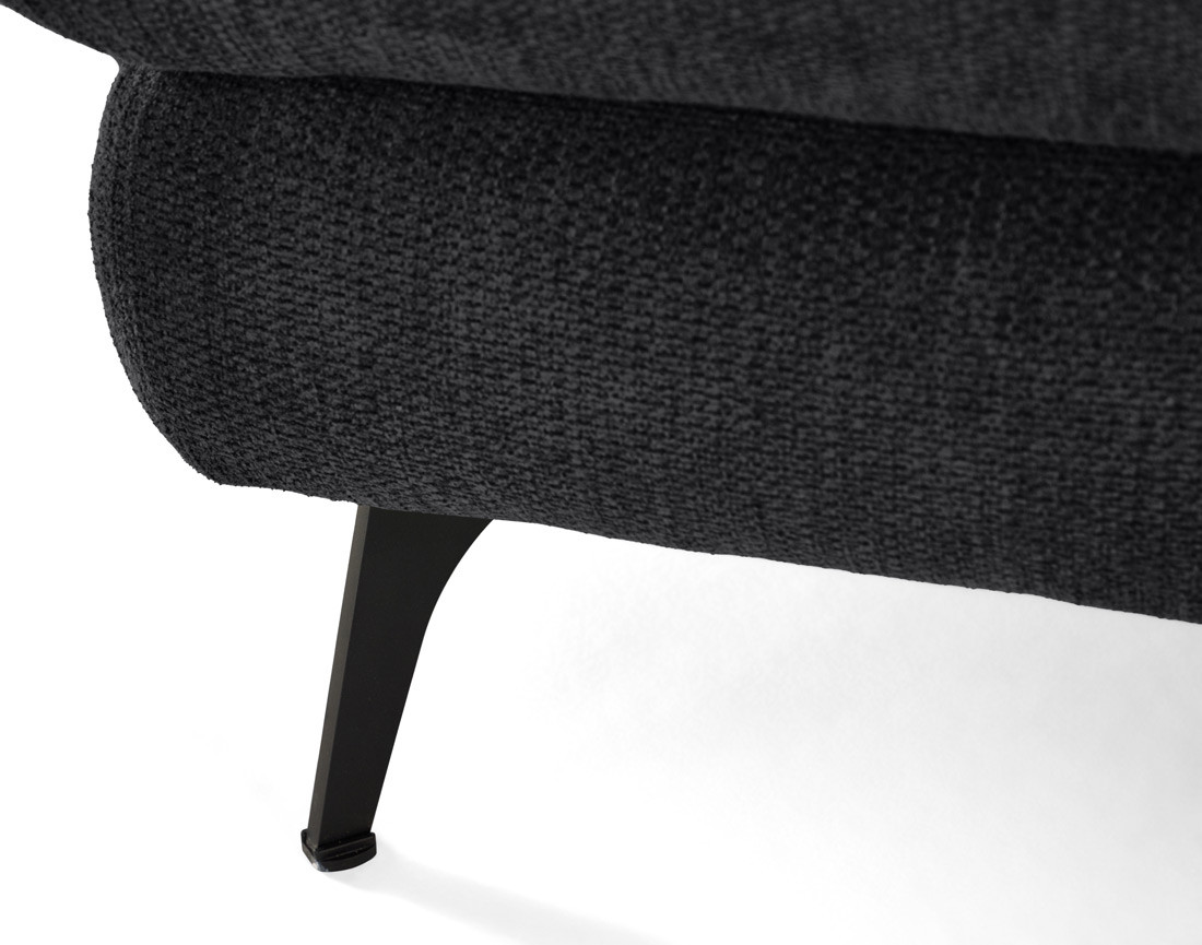 Canapé d'angle droit 4 places convertible avec coffre en tissu texturé Ninon Canapé d'angle droit 4 places convertible avec coffre en tissu texturé Ninon