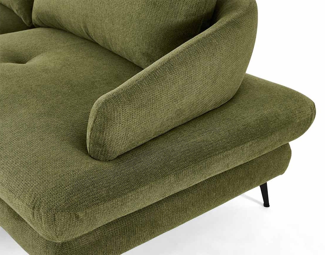 Canapé d'angle gauche 4 places convertible avec coffre en tissu texturé Ninon