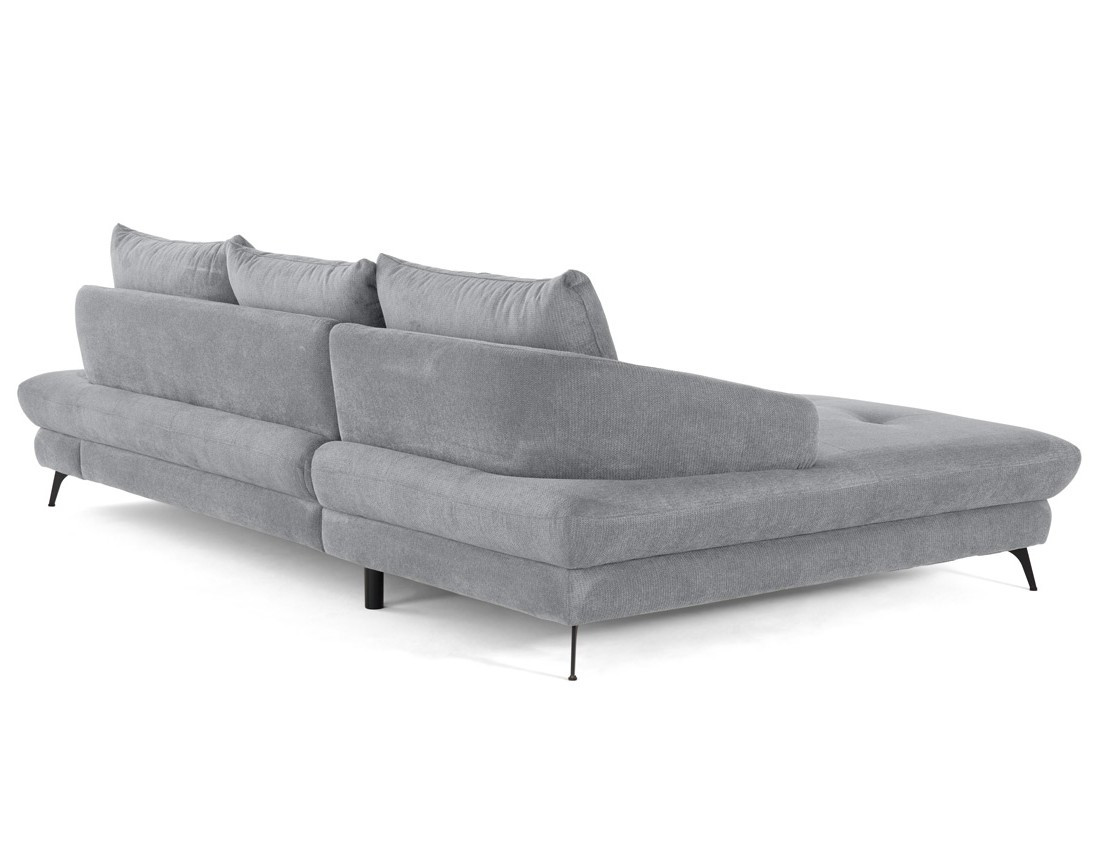 Canapé d'angle gauche 4 places convertible avec coffre en tissu texturé Ninon Canapé d'angle gauche 4 places convertible avec coffre en tissu texturé Ninon