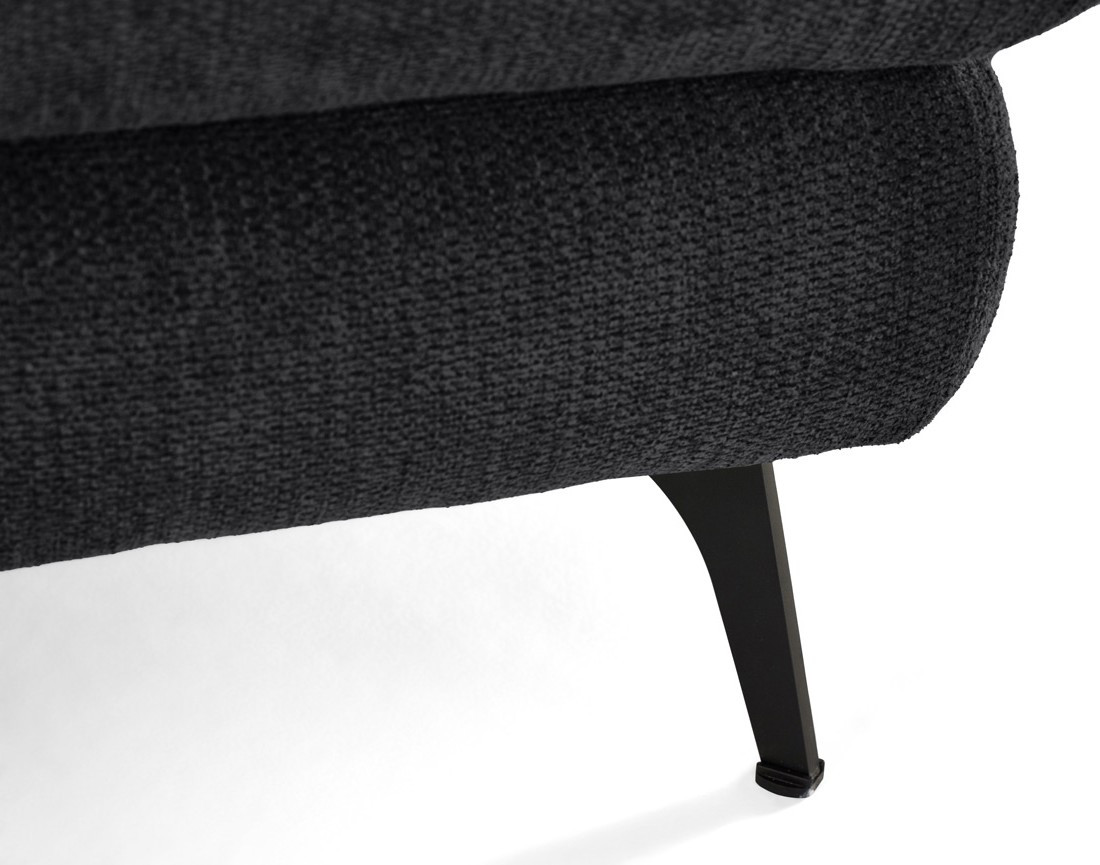 Canapé d'angle gauche 4 places convertible avec coffre en tissu texturé Ninon Canapé d'angle gauche 4 places convertible avec coffre en tissu texturé Ninon