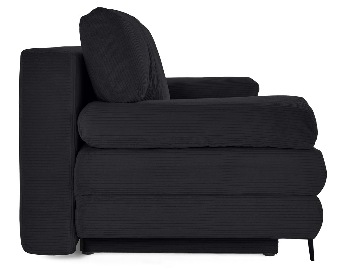 Canapé droit 3 places convertible avec coffre en velours côtelé Elton Canapé droit 3 places convertible avec coffre en velours côtelé Elton