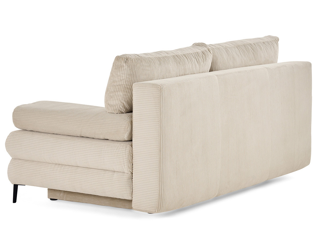 Canapé droit 3 places convertible avec coffre en velours côtelé Elton Canapé droit 3 places convertible avec coffre en velours côtelé Elton