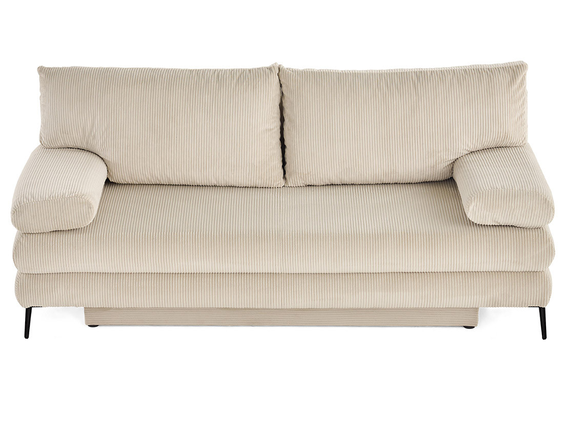 Canapé droit 3 places convertible avec coffre en velours côtelé Elton Canapé droit 3 places convertible avec coffre en velours côtelé Elton