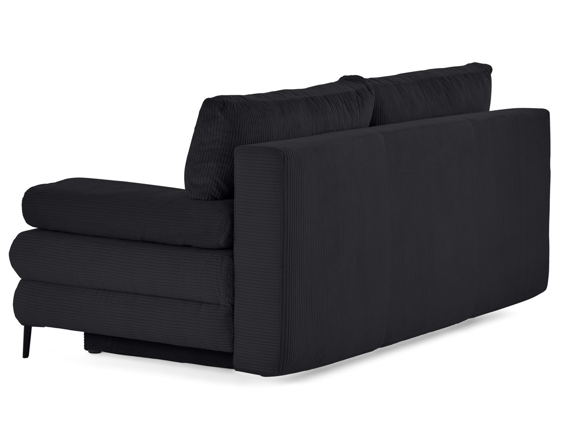 Canapé droit 3 places convertible avec coffre en velours côtelé Elton Canapé droit 3 places convertible avec coffre en velours côtelé Elton