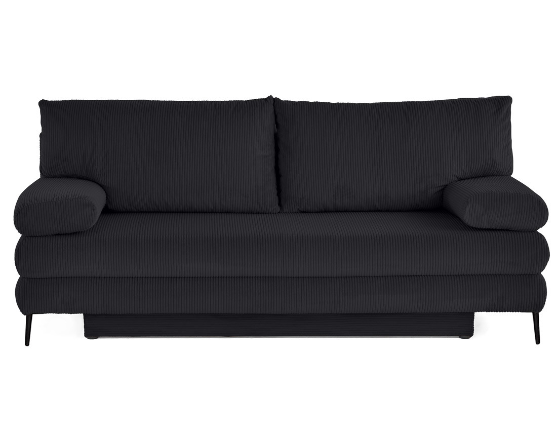 Canapé droit 3 places convertible avec coffre en velours côtelé Elton Canapé droit 3 places convertible avec coffre en velours côtelé Elton