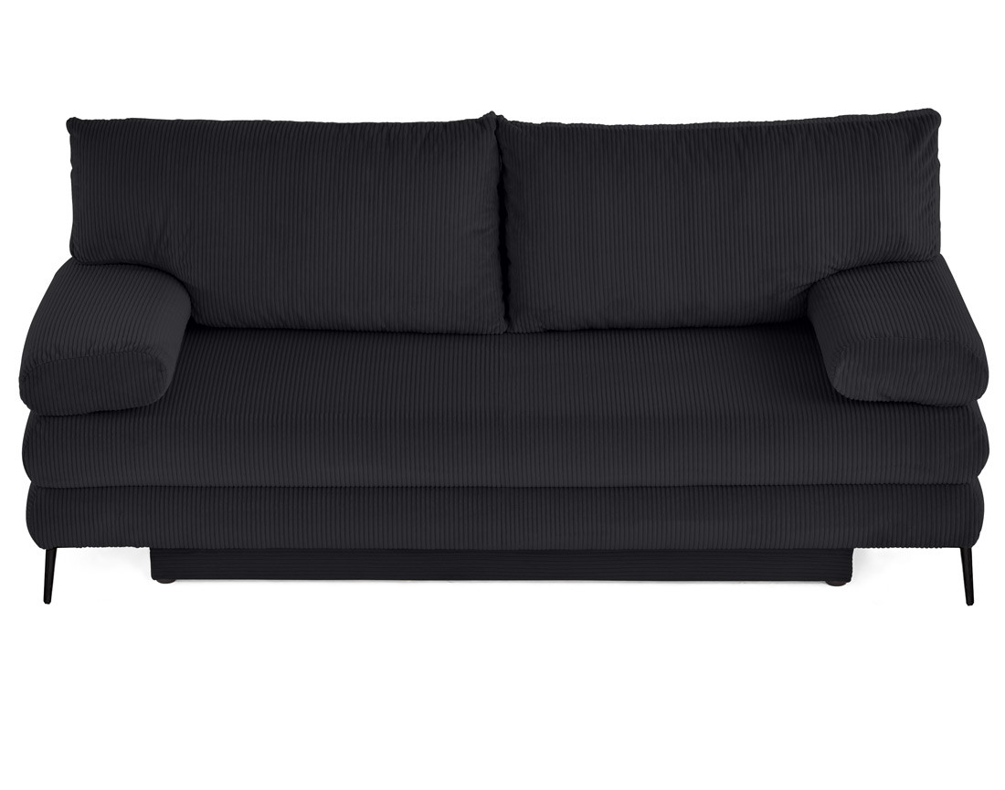 Canapé droit 3 places convertible avec coffre en velours côtelé Elton Canapé droit 3 places convertible avec coffre en velours côtelé Elton